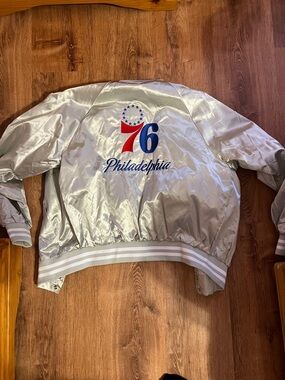 Philadelphia 76ers Silver Satin Jacket